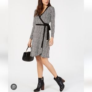Tommy Hilfiger Houndstooth Wrap Dress Macy's Exclusive Size 10